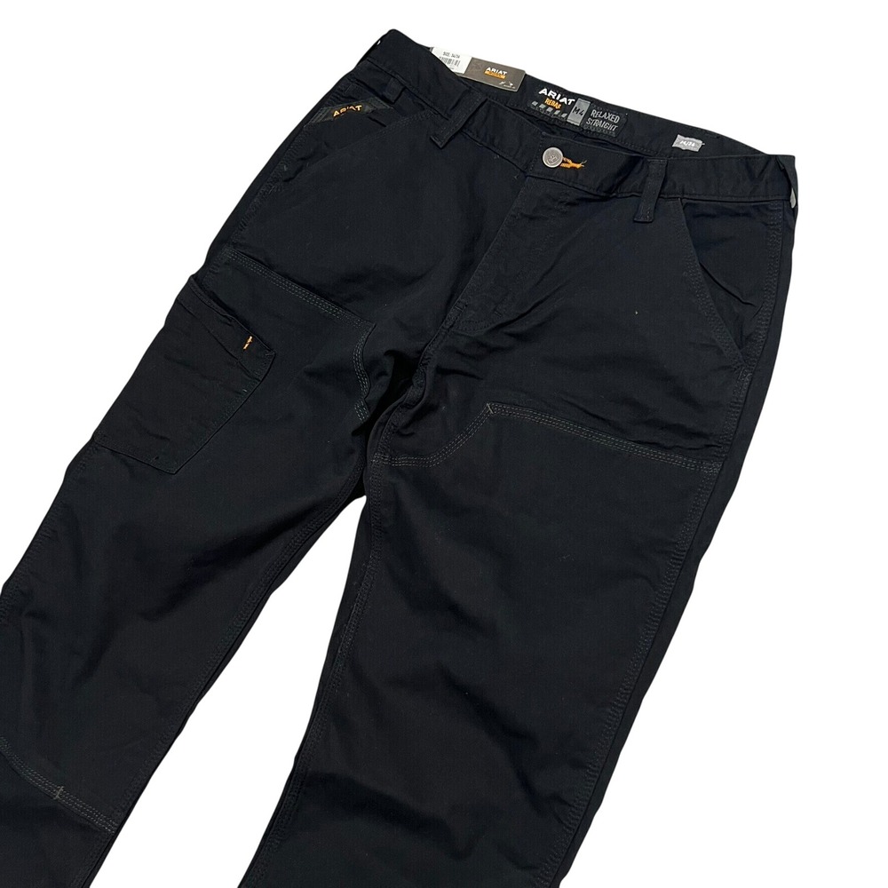 Ariat Rebar M4 Relaxed Straight Leg Work Pants Mens 34x36 Black Double Front NEW - Picture 2 of 7
